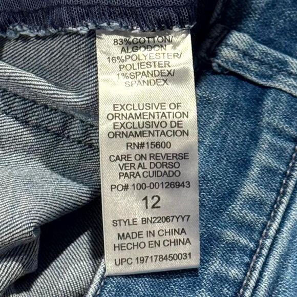 Democracy Ab Technology Jeans Y2K Wide Leg Cropped High Rise Button Fly Blue 12 - Picture 4 of 7